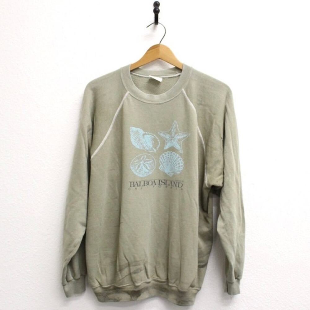 Vintage Balboa Island California Seashells Sweatshirt XL
